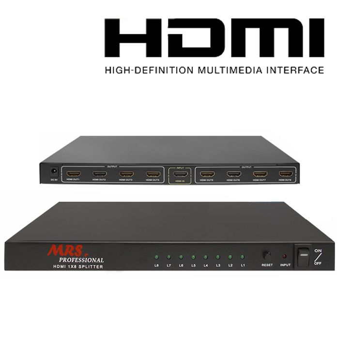 Spliter (Rozgałęźnik) HDMI 1/8 MRS Professional HDMI 1.4a