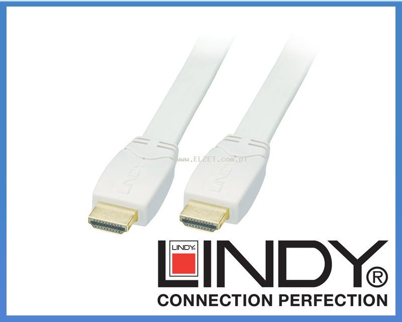 LI 2199/0,5m Kabel HDMI FLAT white Full HD 0,5m LINDY 41160