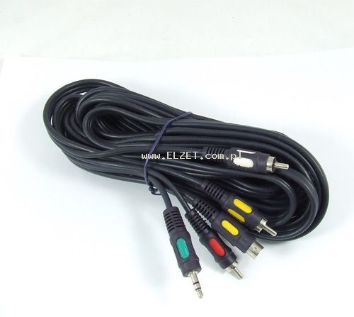 PA 0411 Kabel połączeniowy 3RCA-Jack3,5str.+SVHS4P HQ 5m 