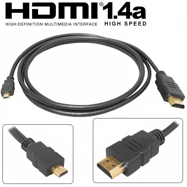 Kabel HDMI - microHDMI v1.4 długość 1,5m