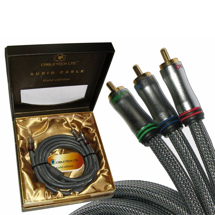 KP 1678 Kabel połączeniowy 3RCA-3RCA 1,8m Cabletech Gold Edition