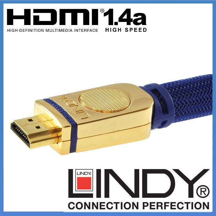 LI 2209/1m Kabel HDMI v1.4 High-Speed Ethernet Gold  Premium  1m LINDY 37420