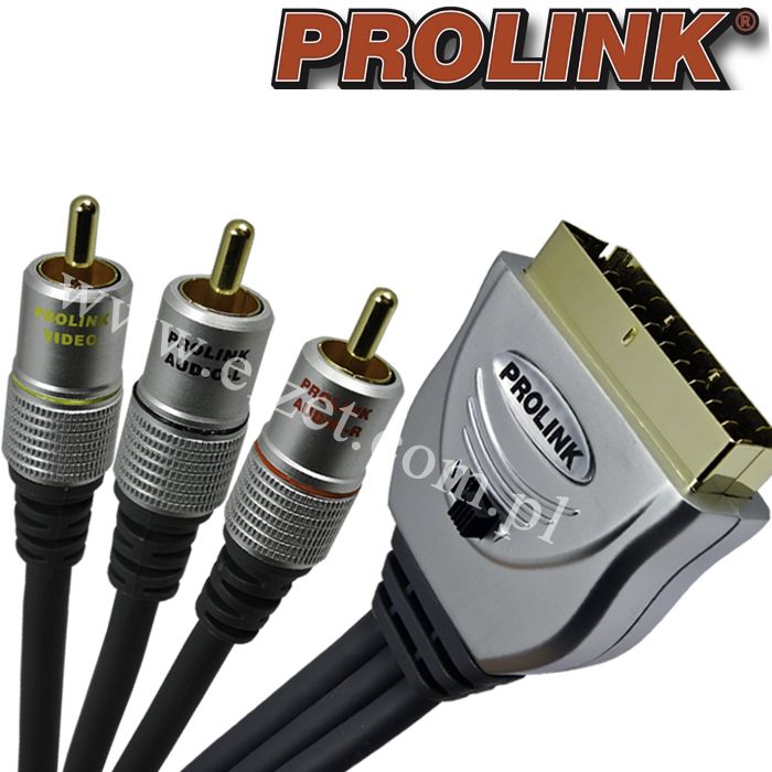 KP 0230 Prolink Exclusive Scart - 3RCA IN-OUT 1,2m