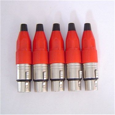 20-001 Gniazdo XLR 3p na cienki kabel metal red PROMOCJA 5szt