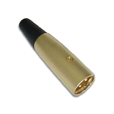 WT 0520 Wtyk mikrofonowy XLR canon 3Pin długi, gładki, gold