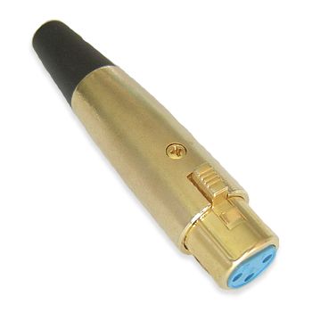 GN 0519 Gniazdo mikrofonowe XLR canon 3Pin długie, gładkie, gold