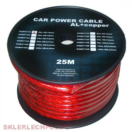KZ 1330/2 Kabel samochodowy 2Ga OD12mm CU+AL czerwony